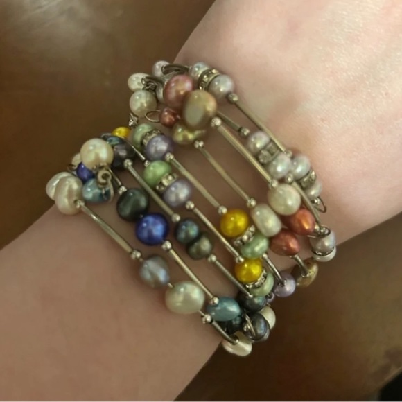 Vantel Pearls Stackable bracelets set of 6 - Picture 2 of 2